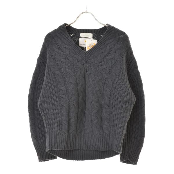 Simplicite / シンプリシテェ ジーロンラムウール ケーブルニット 長袖ニットセーター