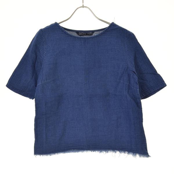 ZARA BASIC / ザラ 5899/157/407 ガーゼ 半袖ブラウス