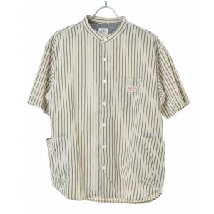 coen × SMITH'S / コーエン × スミス 75156030026 別注 バンドカラーシャツ ストライプ 半袖シャツ