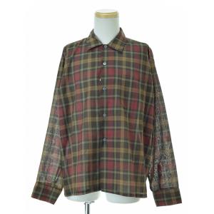 VINTAGE 50's ARROW Deadstock Shadow Plaid Long Sleeve Rayon Shirt