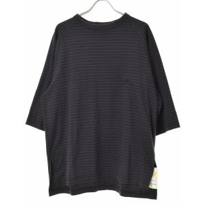 JUHA / ユハ 20SS 10110605 Big Border Half Sleeve Tee 五分袖カットソー｜kanful