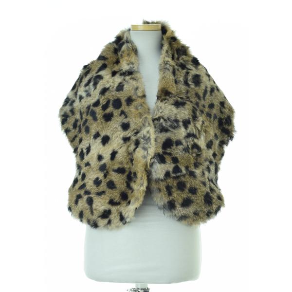 Cachellie / カシェリエ レオパード柄 ファー 大判 マフラー