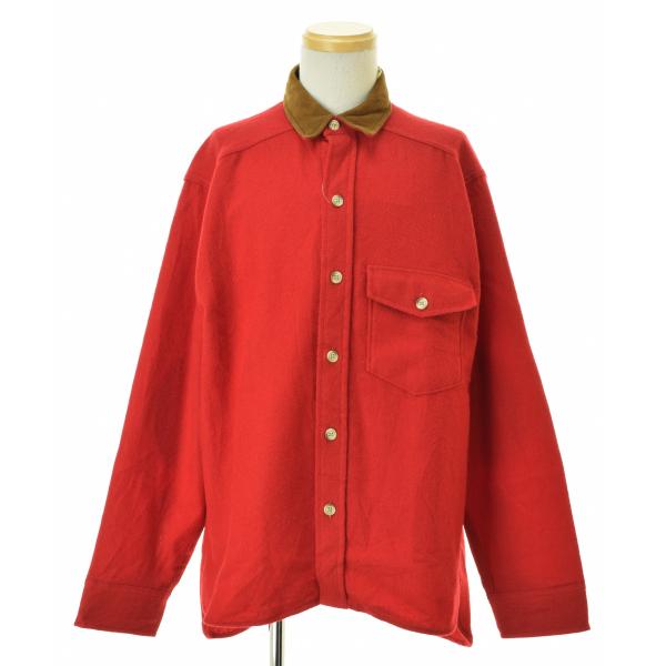 WOOLRICH / ウールリッチ 80s〜 USA製 ウール エルボーパッチ 長袖シャツ