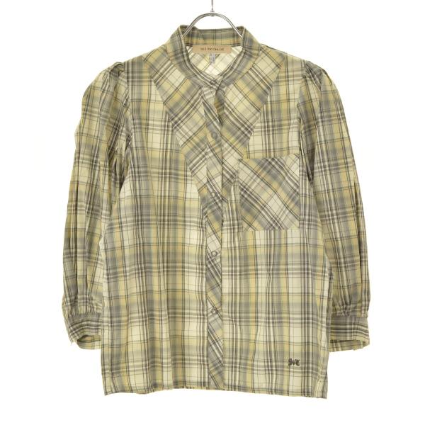 SEE BY CHLOE / シーバイクロエ チェック ノーカラー 長袖ブラウス