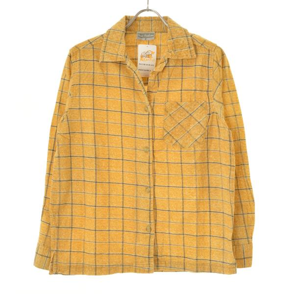 True Fashion オープンカラー ネルチェック 長袖シャツ