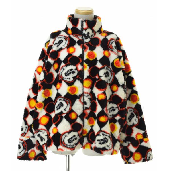 DISNEY VINTAGE / ディズニーヴィンテージ 80s〜ダイヤ柄ミッキーボア ジップアップ...