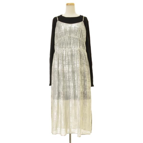 JEANASIS / ジーナシス JS071599MW ハクプリントシアー 長袖ワンピース