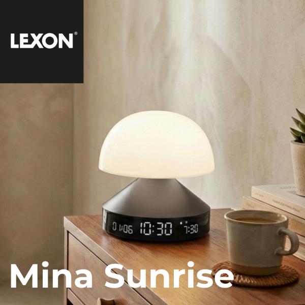 LEXON LCDアラーム時計 Mina Sunrise GUN METAL