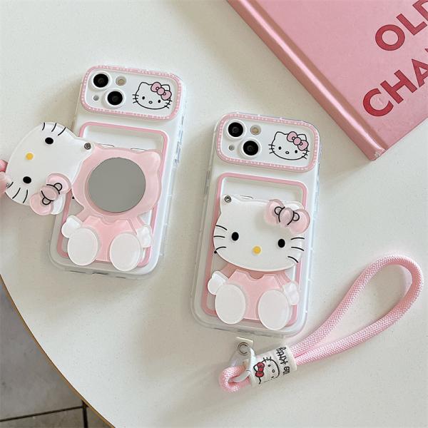 Hello Kitty ハローキティ iphone16 スマホケース 鏡 携帯ケース iPhone1...