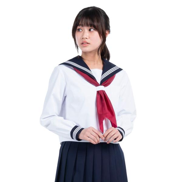セーラー服 セーラー 長袖 綿 おすすめ 白 制服 シャツ カッター ワイシャツ yシャツ ブラウス...