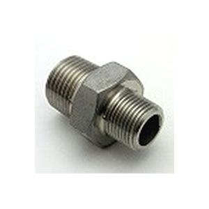 ステンレスねじ込み継手六角異径ニップル　二方RオネジMRN-R3/8×R1/8 | R3/8(10A)×R1/8(6A)(mm)