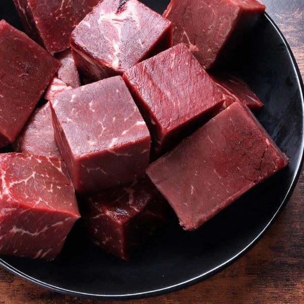 [凍]牛トップサイド カット 1kg / 牛うちもも カブリ無 柔らか赤身 脂控えめ