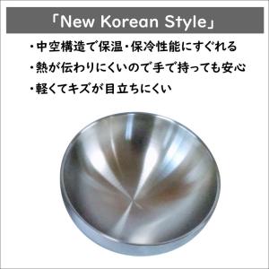 韓国 中空二重ステンレス 冷麺ボウル 21cmの詳細画像3