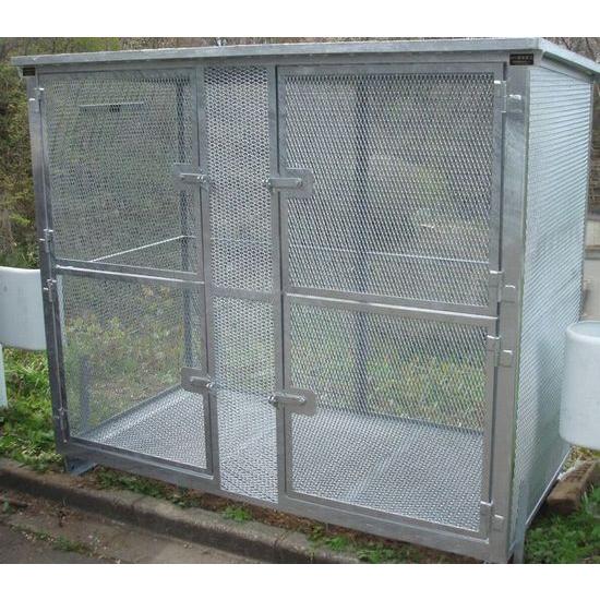 町内会の大型ゴミステーション＃2350AX-ZO1R細目メッシュ（屋根キーストン・完成品）別途、地域...