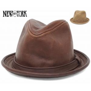 NEW YORK HAT　ニューヨークハット　9290　Vintage Leather Fedora　ビンテージ　レザー　フェドラ｜kanmuriya
