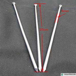 大頭釘 黒丸付き 長さ25cm 太さ5mm 4...の詳細画像2