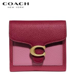 数量限定 今だけセール 2020春夏新作 コーチ 三つ折り財布  ブティックライン COACH タビー スモール ウオレット カラーブロック デープ レッド マルチ