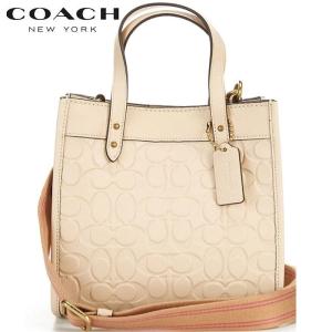トートバッグ ミニトートバッグ バッグ レディース COACH コーチ 新作 ブティックライン フィールド トート 22 シグネチャー レザー アイボリー