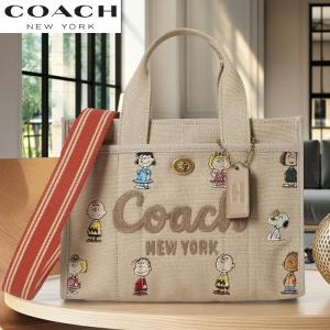 コーチ COACH x ピーナッツ コラボ スヌーピー トート バッグ ショルダーバッグ 2WAY 斜め掛け 2025新作 カーゴ トート 26