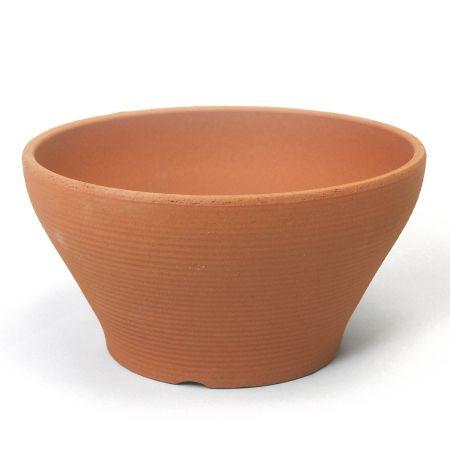 三河焼レンガ色陶器鉢　口径29cm