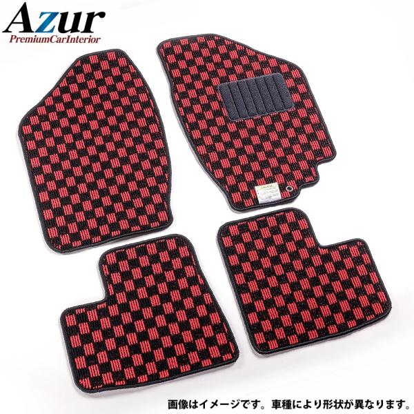 Azur フロアマット チェック柄 レッド ワゴンR MH85S (R02.01-) 代引不可
