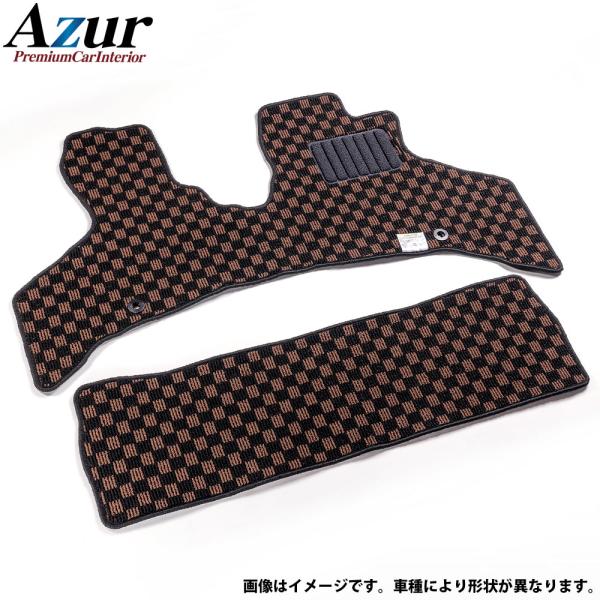 Azur フロアマット チェック柄 ブラウン ワゴンR MH85S R02.01-