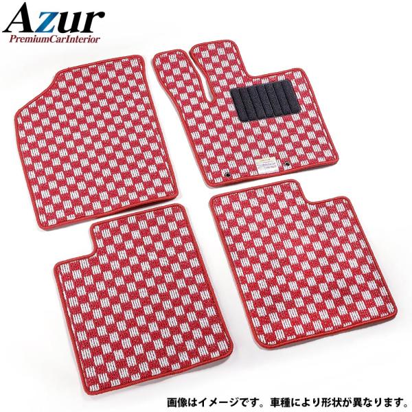 Azur フロアマット チェック柄 レッドホワイト ワゴンR MH85S R02.01-