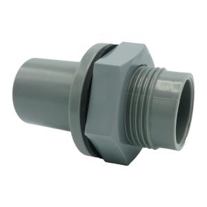 バルブソケット２０Ａ　パッキン２個付　１０個セット　水槽　配管　塩ビ管　給排水 継手 穴開け配管 ネジ付ソケット パッキン付 ストレート PVC 25A