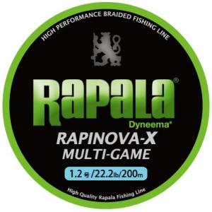 Rapala(ラパラ) PEライン ラピノヴァX マルチゲーム 200m 1.2号 22.2lb 4本編み ライムグリーン RLX200M12LG｜kansya-happiness