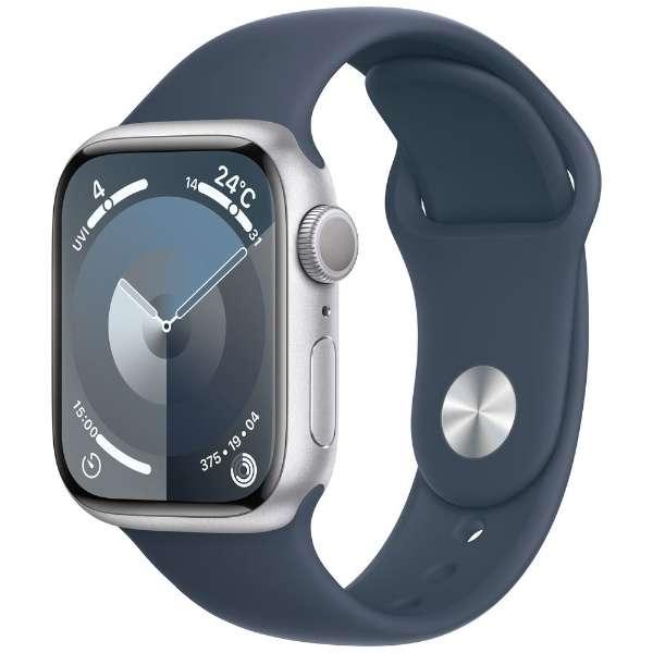 Apple Watch Series 9 GPSモデル - 41mmシルバーアルミニウムケースとスト...