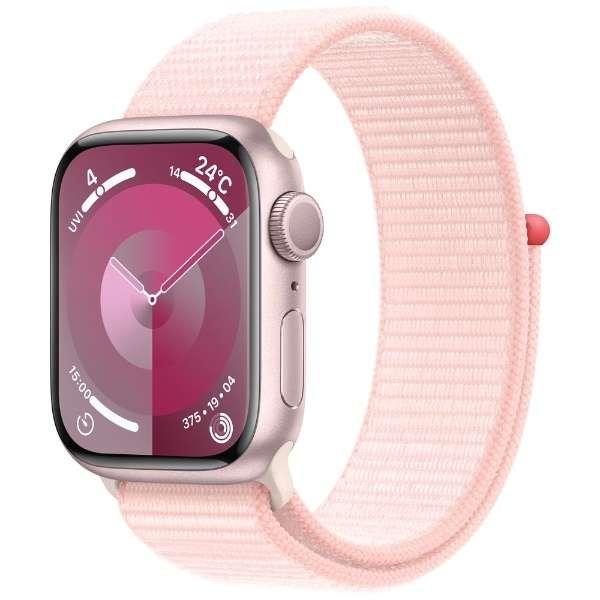 Apple Watch Series 9 GPSモデル - 45mmピンクアルミニウムケースとライト...