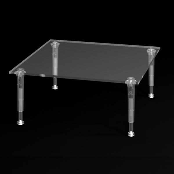 伸縮式アクリルフィギュアスタンド　95P　透明正方形アクリル板　20cm×20cm