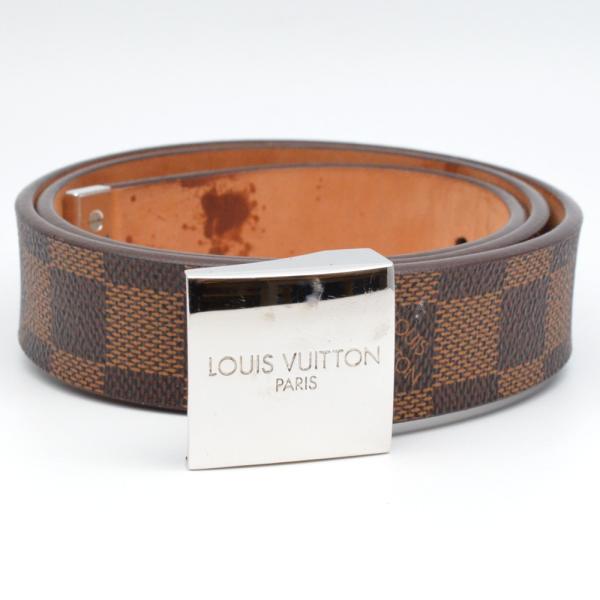 LOUIS VUITTON　ルイヴィトン　M6803　サンチュール・キャレ　ダミエ・エベヌキャンバス...