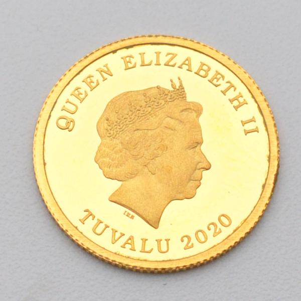 K24　ツバルホースコイン 1/25オンス　2020年　ゴールド　金　重量約1.2ｇ　記念コイン　記...