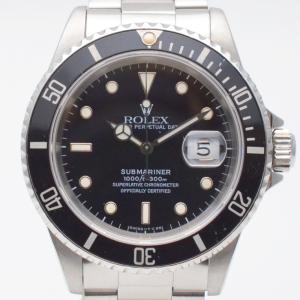 ROLEX　ロレックス　16610　サブマリーナデイト トリチウム　S番(1993年頃)　ブラック　自動巻き　オートマチック　40mm　300M防水　メンズ腕時計　【中古】｜kanteikyoku-morioka