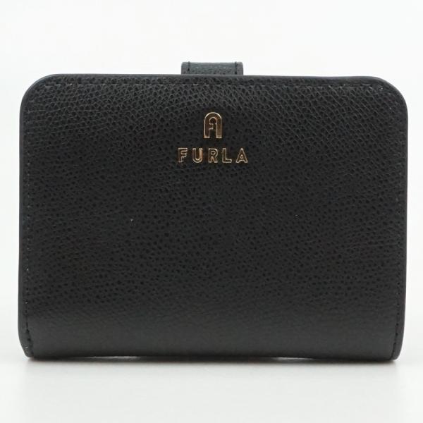 FULRA　フルラ　WP00315　コンパクトウォレット　ブラック　シルバー金具　二つ折り財布　ブラ...