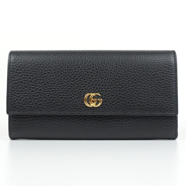 GUCCI　グッチ　456116　コンチネンタルウォレット　ブラック　黒　ゴールド金具　GG　長財布...