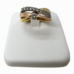 K18/Pt900 スリーカラー トリニティ 3連リング 約10号 ブランド