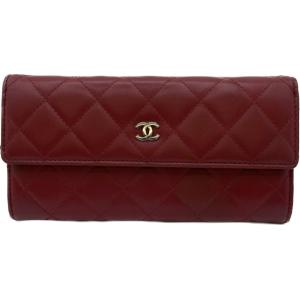 CHANEL(シャネル) マトラッセ ブリリアント 長財布 赤 レッド エナメル