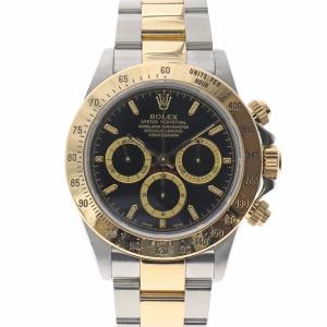 【中古】｜ROLEX ロレックス 16523 コスモグラフ デイトナ ブラック A番 ステンレス イエローゴールド コンビ メンズ 腕時計｜kanteikyoku-store