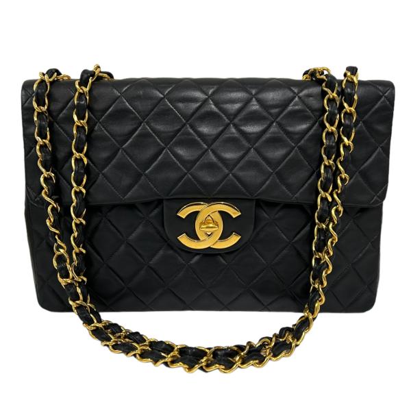 CHANEL シャネル デカマトラッセ34 ショルダーバッグ ブラック系 レディース ゴールド金具 ...