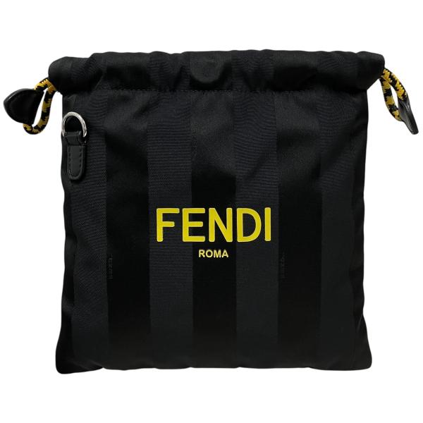 FENDI フェンディ 7VA511 パックペキン スモール ショルダーバッグ 2way 巾着 ブラ...