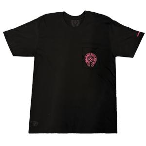 【中古】｜Chrome Hearts クロムハーツ ホースシュー Ｔシャツ 黒 ブラック ロゴ ピンク メンズ オーバーサイズ XL 044-053491