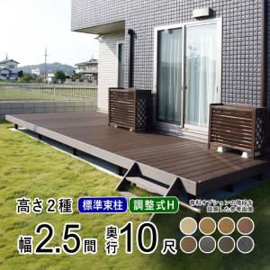 ウッドデッキ 人工木 縁台 セット DIY デッキ 庭用 ベランダ 1.0間×12
