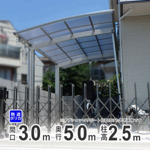 カーポート 1台用 アルミカーポート 駐車場 屋根 27-50 ロング柱 H25 
