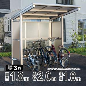 サイクルポート DIY 自転車置き場 サイクルハウス 屋根 ガレージ 囲い 自転車 バイク 3台 収納可能 間口18 パネル2段 フラット型｜kantoh-house