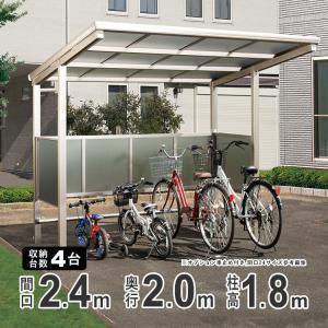 サイクルポート DIY 自転車置き場 サイクルハウス 屋根 ガレージ 囲い 自転車 バイク 4台 収納可能 間口24 パネル1段 フラット型｜kantoh-house