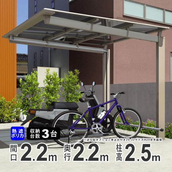 サイクルポート DIY 三協アルミ 自転車置き場 サイクルハウス ニューマイリッシュミニ 2222 ...