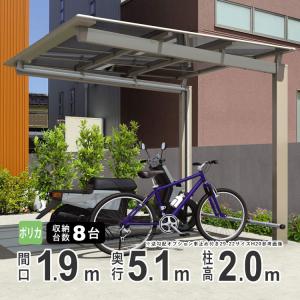 サイクルポート DIY 三協アルミ 自転車置き場 サイクルハウス ニューマイリッシュミニ 5119 H20 標準柱 ポリカ屋根｜kantoh-house