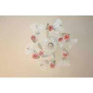 シャンデリア アンティーク調 ７灯 10畳 薔薇 組立済